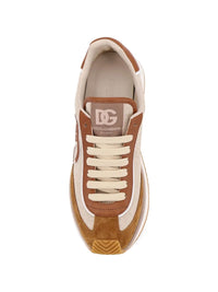 Dolce & Gabbana Men Dg Cushion Canvas And Suede Sneakers