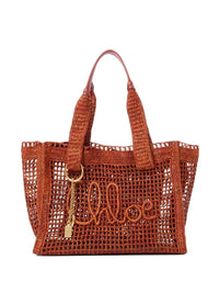 CHLOÉ Summer Banana East-West Tote Bag In Raffia Women