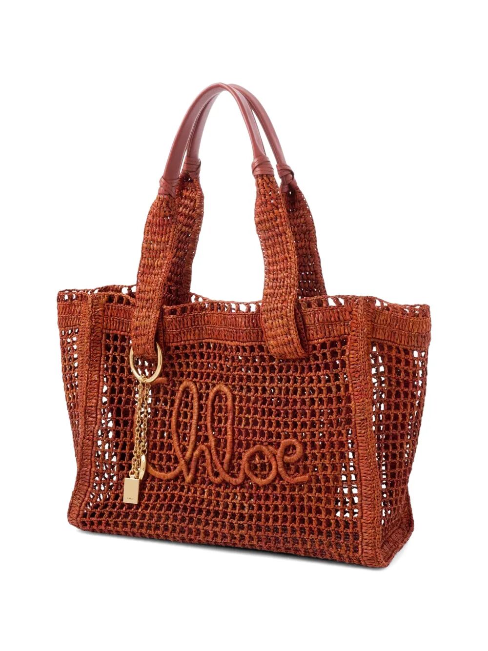 CHLOÉ Summer Banana East-West Tote Bag In Raffia Women