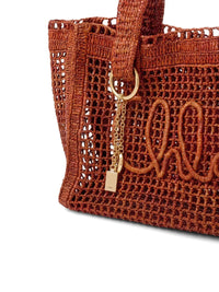 Chloe Women Summer Banana East-West Tote Bag In Raffia