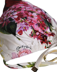 Dolce & Gabbana Dolce & Gabbana White Floral Print Triangle Beachwear Bikini Women's Top