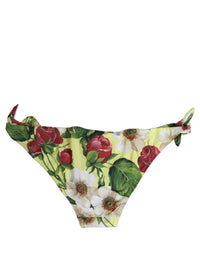 Dolce & Gabbana Dolce & Gabbana Yellow Floral Print Nylon Beachwear Bikini Women's Bottom