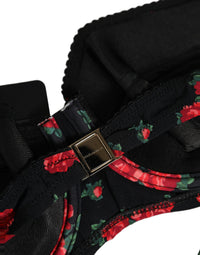 Dolce & Gabbana Dolce & Gabbana Black Floral Print Underwire Beachwear Bikini Women's Top