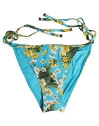 Dolce & Gabbana Dolce & Gabbana Blue Floral Print Nylon Beachwear Bikini Women's Bottom