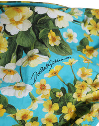 Dolce & Gabbana Dolce & Gabbana Blue Floral Print Nylon Beachwear Bikini Women's Bottom