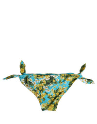 Dolce & Gabbana Dolce & Gabbana Blue Floral Print Nylon Beachwear Bikini Women's Bottom