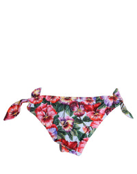 Dolce & Gabbana Dolce & Gabbana White Floral Print Nylon Beachwear Bikini Women's Bottom