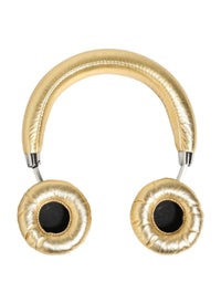 Dolce & Gabbana Women Gold Leather Wireless On-Ear Headset Women's Headphones