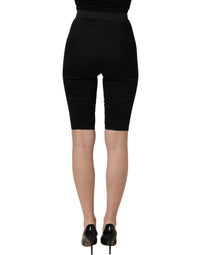 Dolce & Gabbana Black Nylon HighWaist Elastic Waistband Women's Shorts