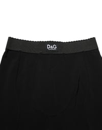 Dolce & Gabbana Black Viscose High Waist Capri Trouser Women's Pants