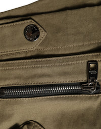 Dolce & Gabbana Green Cotton Mid Rise Cargo Hot Pants Women's Shorts