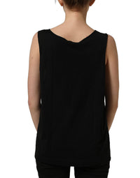 Dolce & Gabbana Black Gold DG Logo Cotton Sleeveless Tank Women's Top
