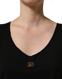 Dolce & Gabbana Black Gold DG Logo Cotton Sleeveless Tank Women's Top