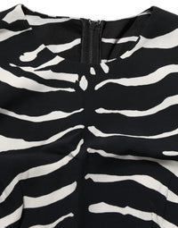 Dolce & Gabbana Black White Zebra Sleeveless Cropped Tank Women's Top