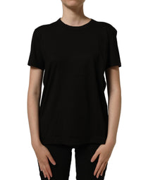 Dolce & Gabbana Black Cotton Crew Neck Short Sleeves Women's T-shirt