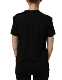 Dolce & Gabbana Black Cotton Crew Neck Short Sleeves Women's T-shirt