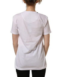 Dolce & Gabbana White Cotton Crew Neck Short Sleeves Women's T-shirt