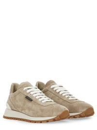 Brunello Cucinelli Women Runner In Camoscio Con Shiny Tab