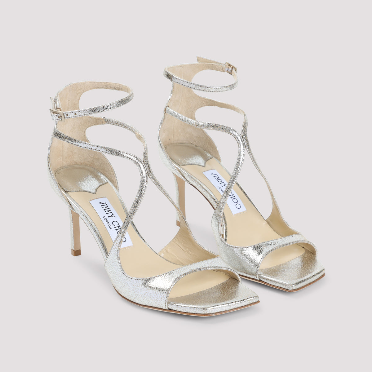 Jimmy Choo Leather Glitter Azia 75 Sandals Women