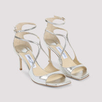 Jimmy Choo Leather Glitter Azia 75 Sandals Women