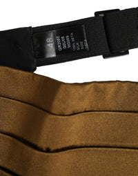 Dolce & Gabbana Dolce & Gabbana Brown Men 100% Silk Belt Waist Men's Cummerbund
