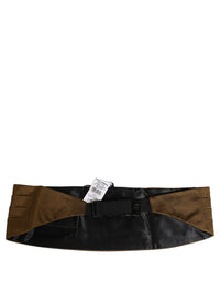 Dolce & Gabbana Dolce & Gabbana Brown Men 100% Silk Belt Waist Men's Cummerbund