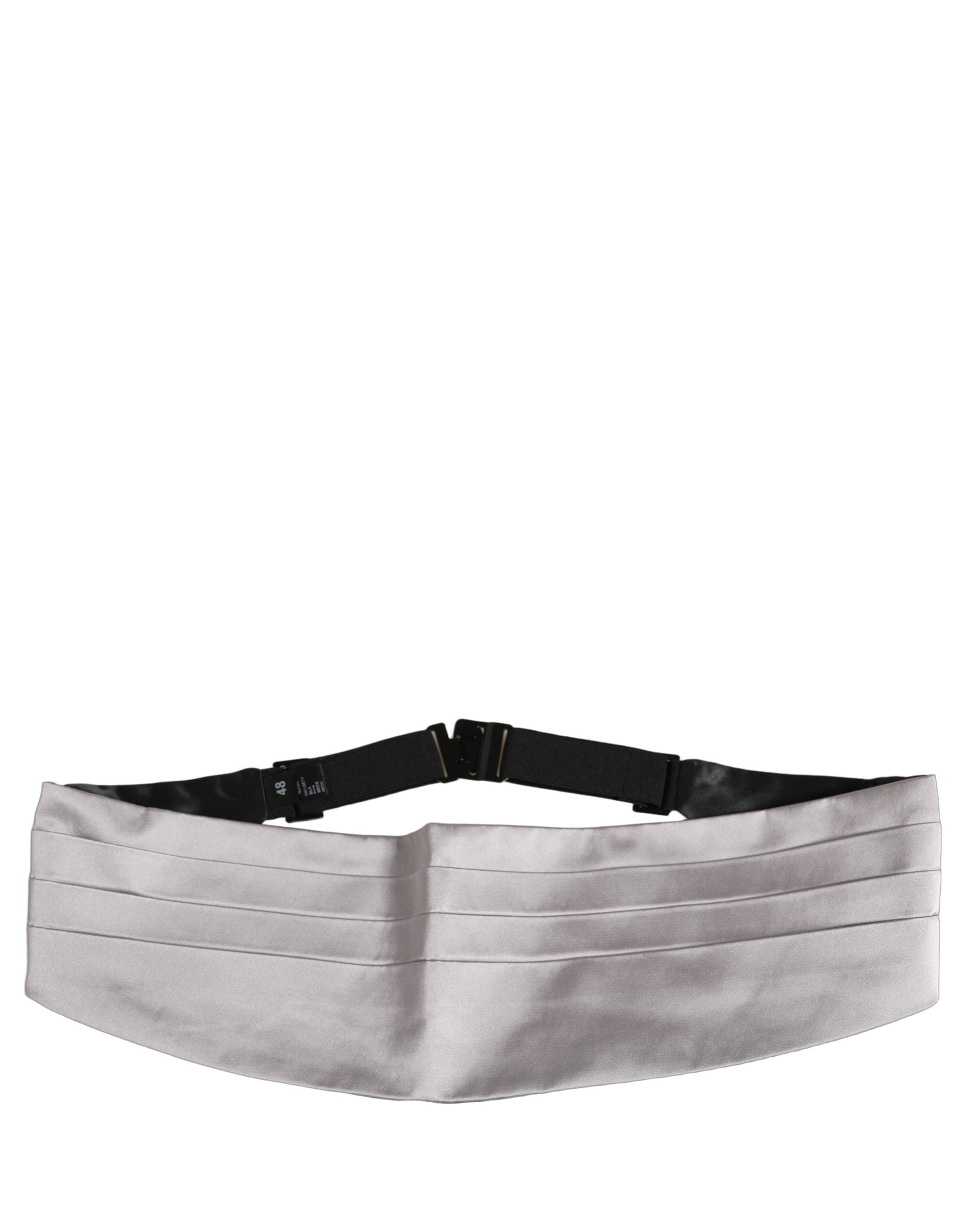 Dolce & Gabbana Dolce & Gabbana Gray Men 100% Silk Belt Waist Men's Cummerbund