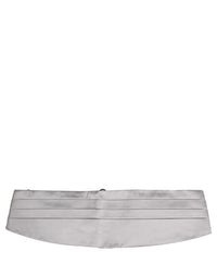 Dolce & Gabbana Dolce & Gabbana Gray Men 100% Silk Belt Waist Men's Cummerbund