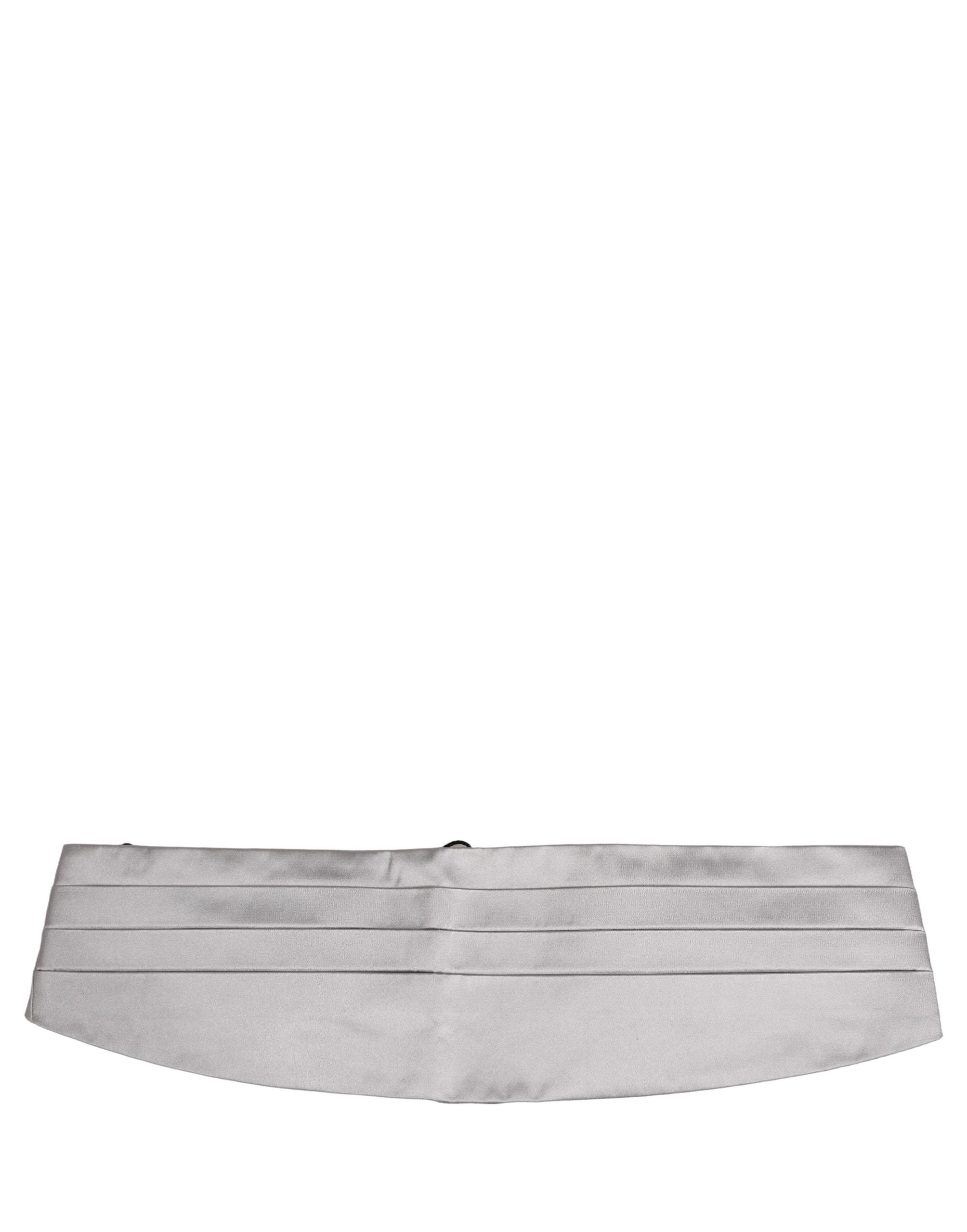 Dolce & Gabbana Dolce & Gabbana Gray Men 100% Silk Belt Waist Men's Cummerbund