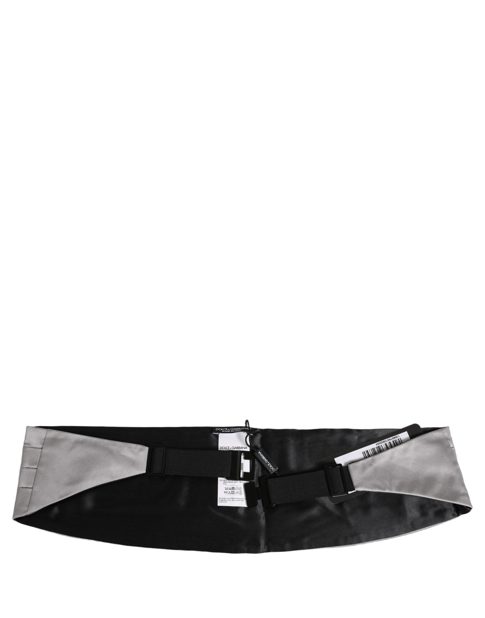 Dolce & Gabbana Dolce & Gabbana Gray Men 100% Silk Belt Waist Men's Cummerbund