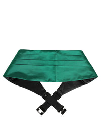 Dolce & Gabbana Dolce & Gabbana Green Men 100% Silk Belt Waist Men's Cummerbund