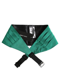 Dolce & Gabbana Dolce & Gabbana Green Men 100% Silk Belt Waist Men's Cummerbund