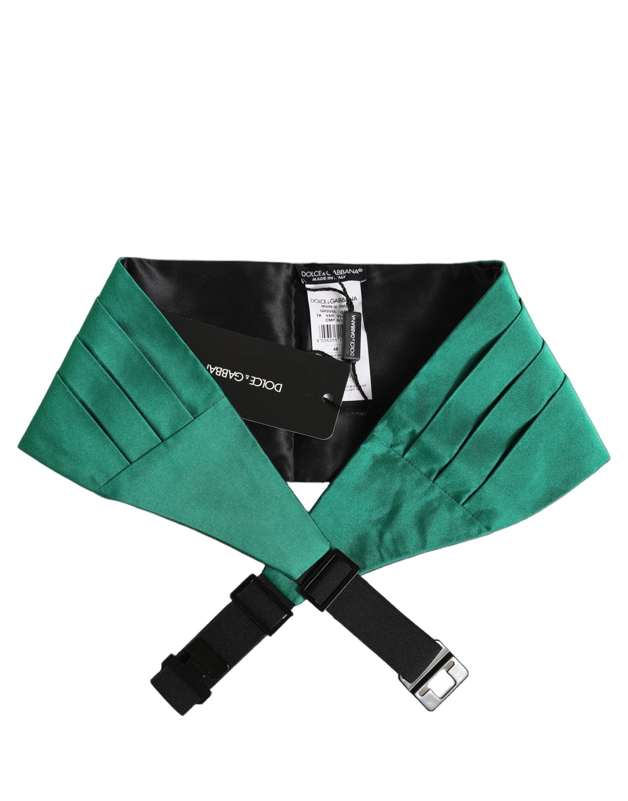 Dolce & Gabbana Dolce & Gabbana Green Men 100% Silk Belt Waist Men's Cummerbund