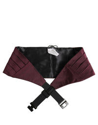 Dolce & Gabbana Dolce & Gabbana Maroon Men 100% Silk Belt Waist Men's Cummerbund