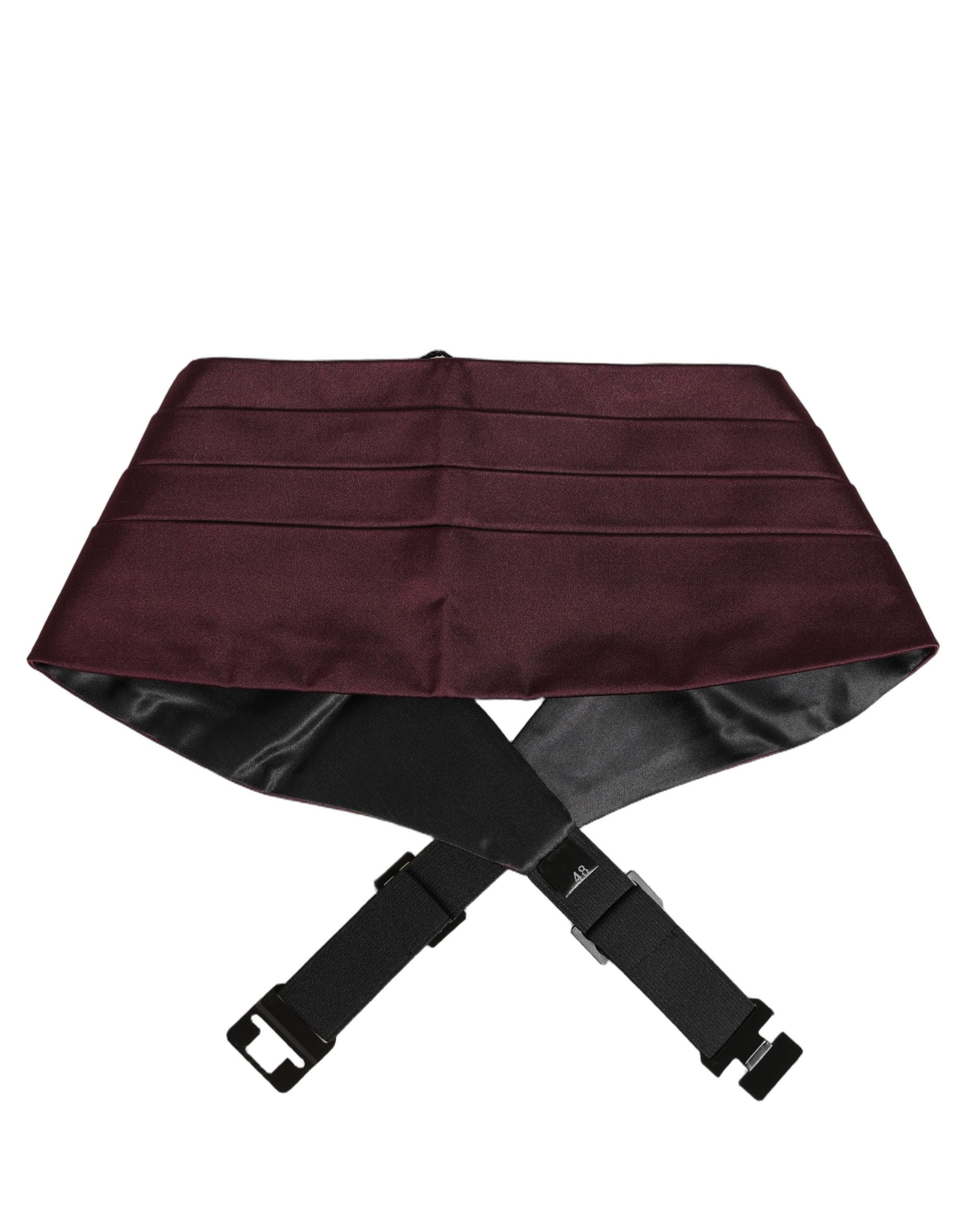 Dolce & Gabbana Dolce & Gabbana Maroon Men 100% Silk Belt Waist Men's Cummerbund