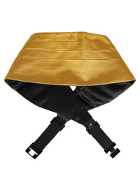 Dolce & Gabbana Dolce & Gabbana Gold Men 100% Silk Belt Waist Men's Cummerbund