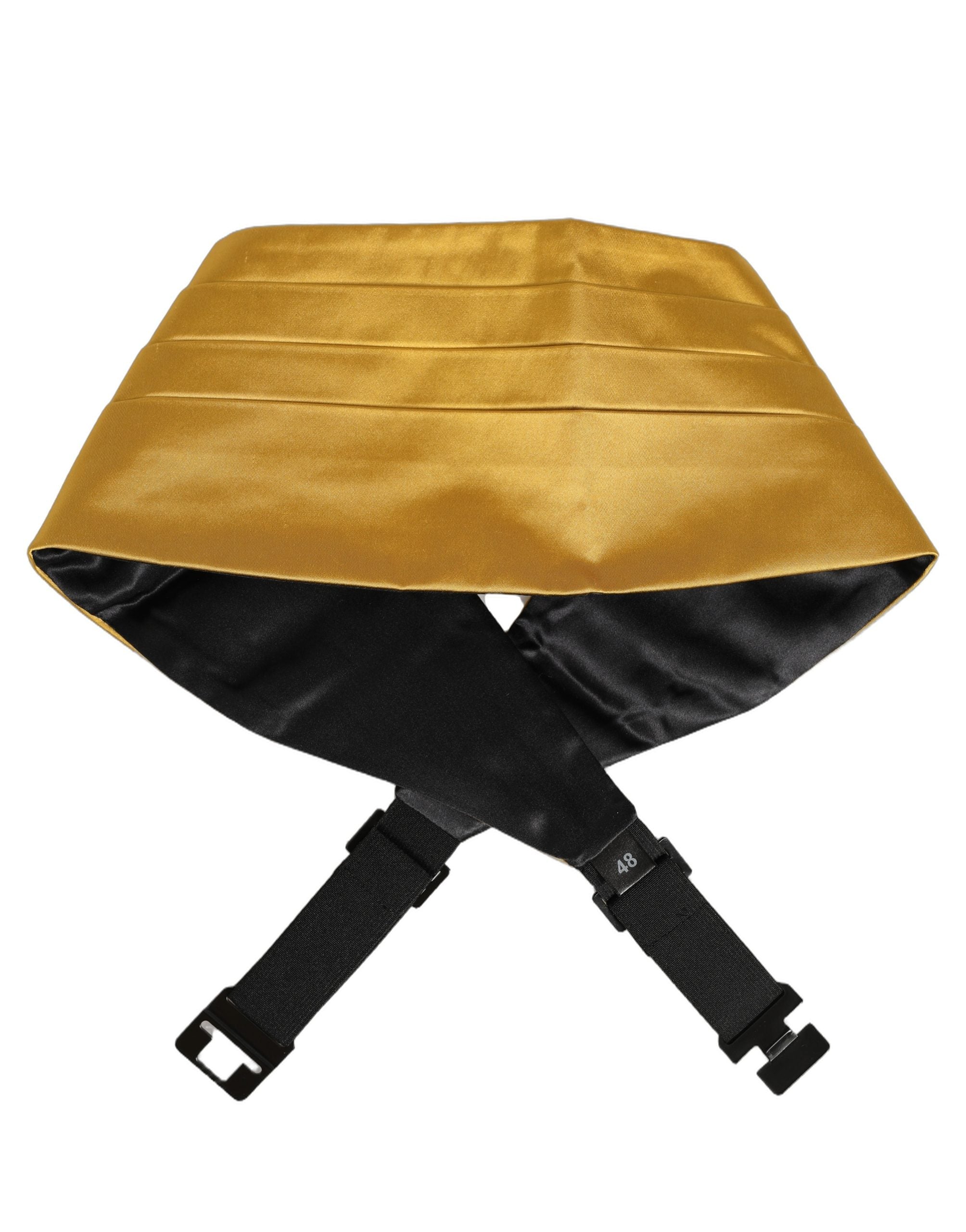 Dolce & Gabbana Dolce & Gabbana Gold Men 100% Silk Belt Waist Men's Cummerbund