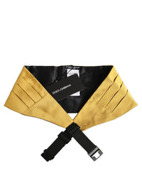 Dolce & Gabbana Dolce & Gabbana Gold Men 100% Silk Belt Waist Men's Cummerbund