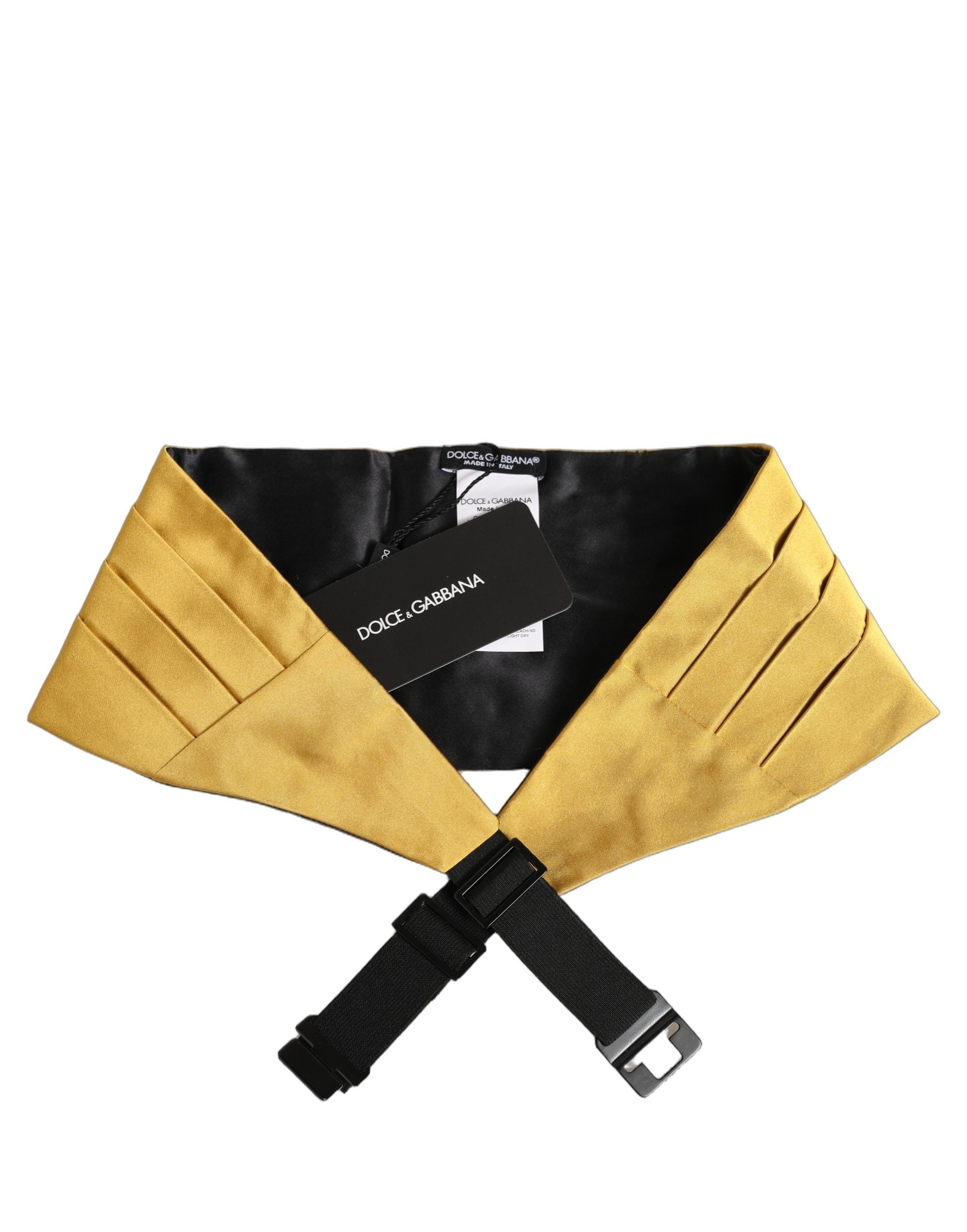 Dolce & Gabbana Dolce & Gabbana Gold Men 100% Silk Belt Waist Men's Cummerbund