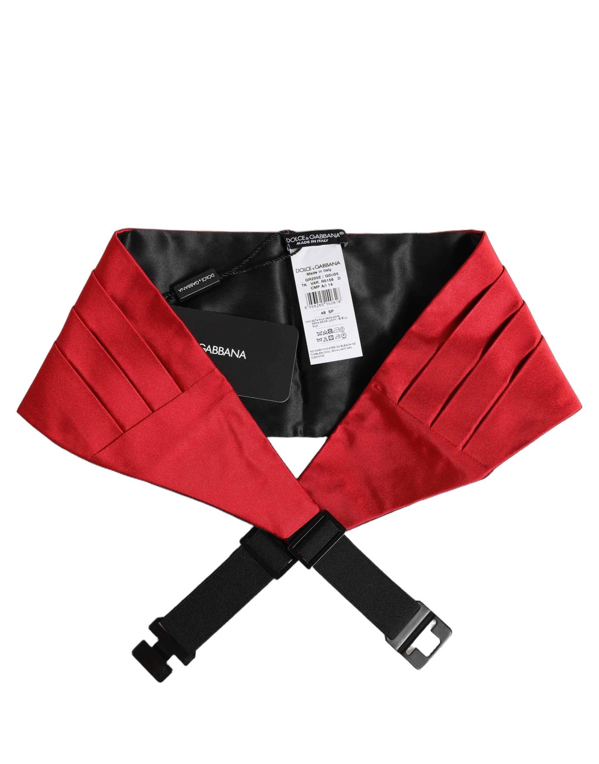 Dolce & Gabbana Dolce & Gabbana Red Men 100% Silk Belt Waist Men's Cummerbund