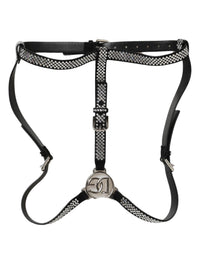 Dolce & Gabbana Dolce & Gabbana Black Leather Rhinestones Embellished Men Men's Suspender
