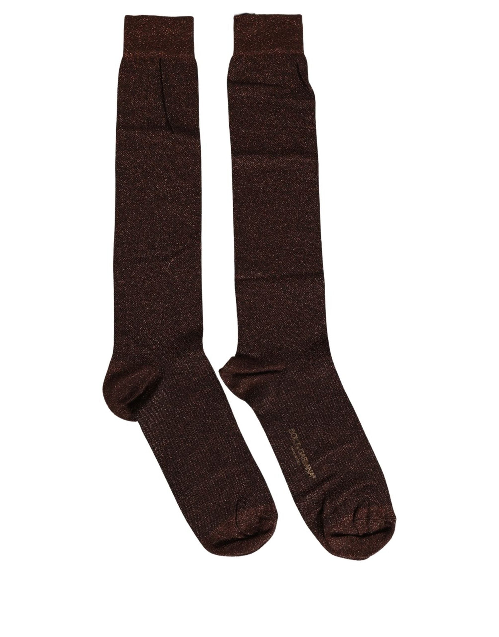 Dolce & Gabbana Dolce & Gabbana Men Brown Viscose Over The Calf Accessory Men's Socks