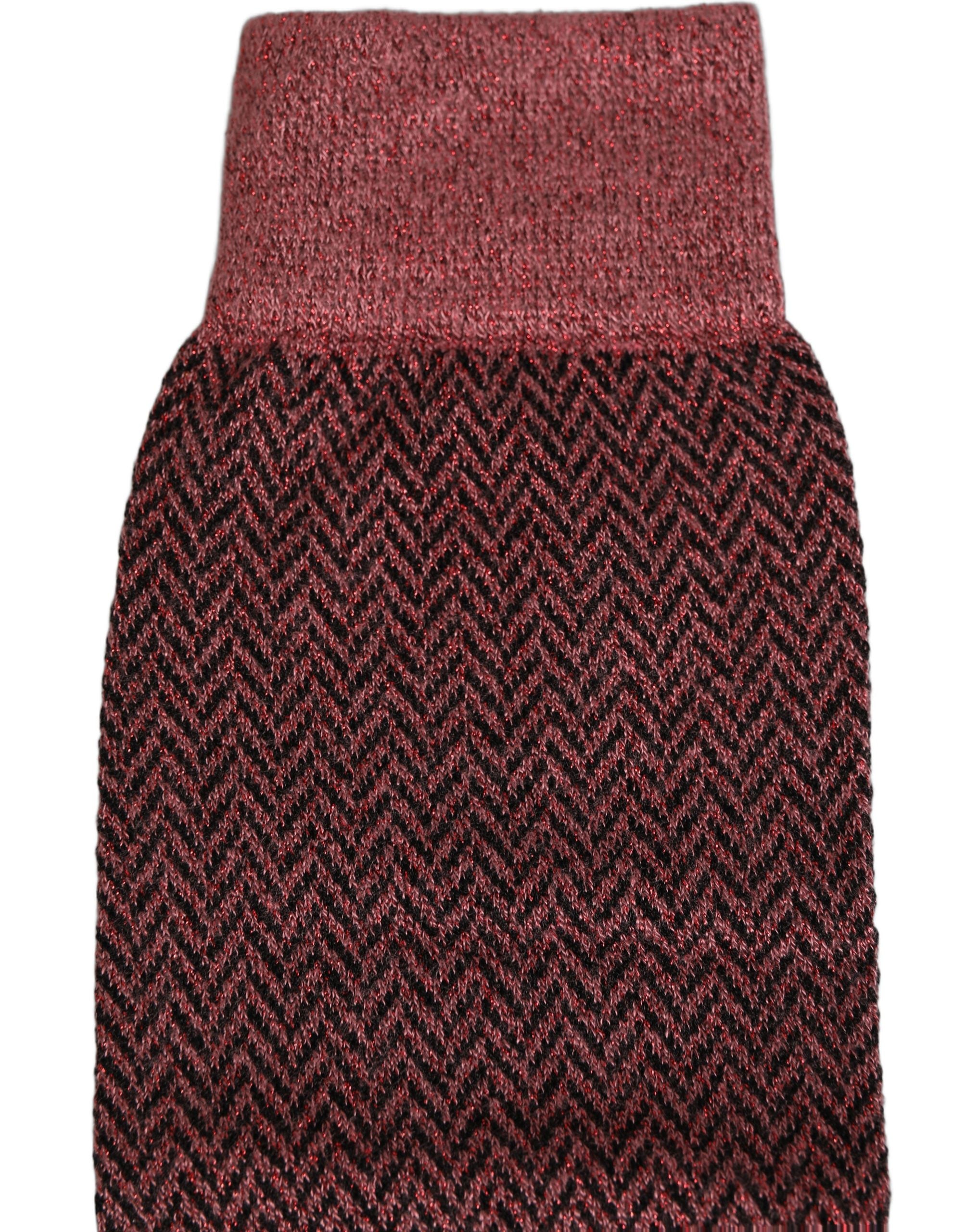 Dolce & Gabbana Dolce & Gabbana Burgundy Viscose Over The Calf Accessory Men's Socks