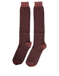 Dolce & Gabbana Dolce & Gabbana Burgundy Viscose Over The Calf Accessory Men's Socks