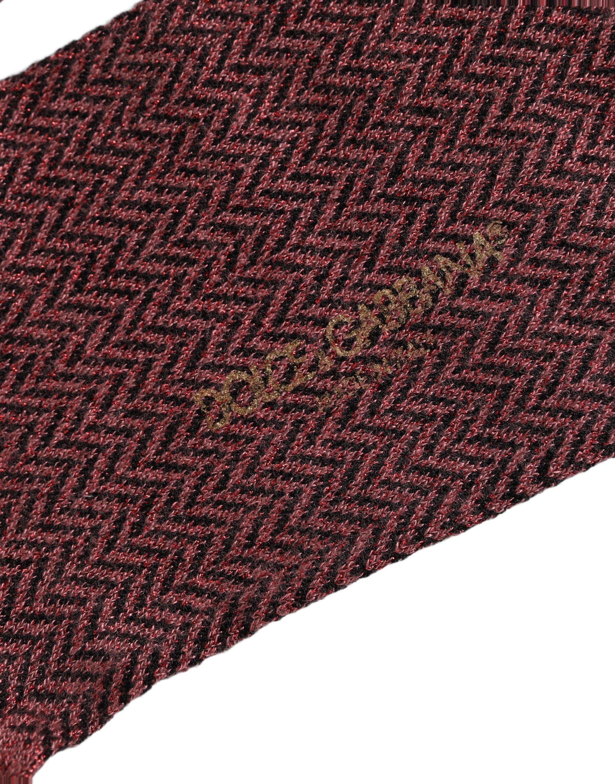 Dolce & Gabbana Dolce & Gabbana Burgundy Viscose Over The Calf Accessory Men's Socks
