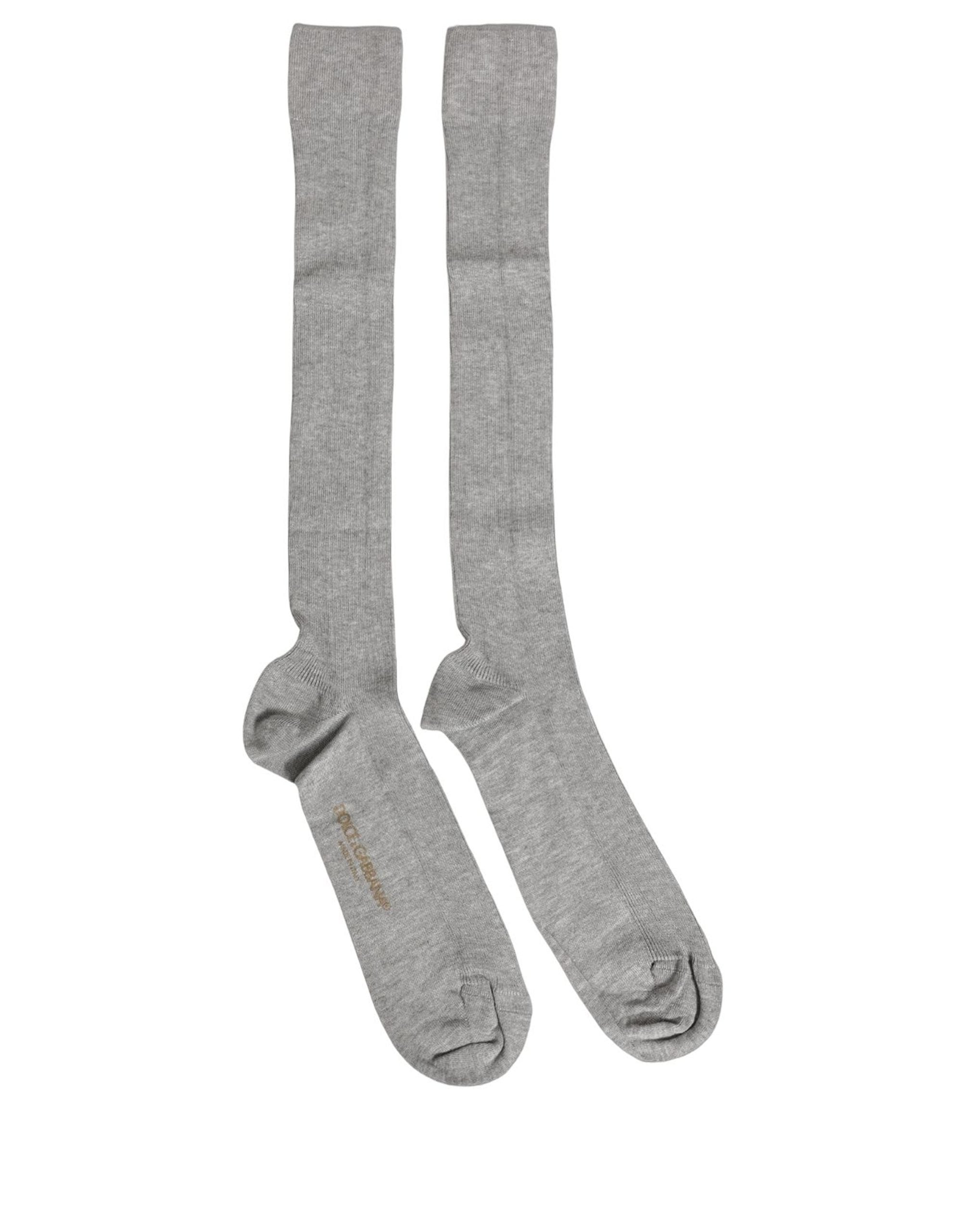 Dolce & Gabbana Dolce & Gabbana Men Gray Viscose Over The Calf Accessory Men's Socks