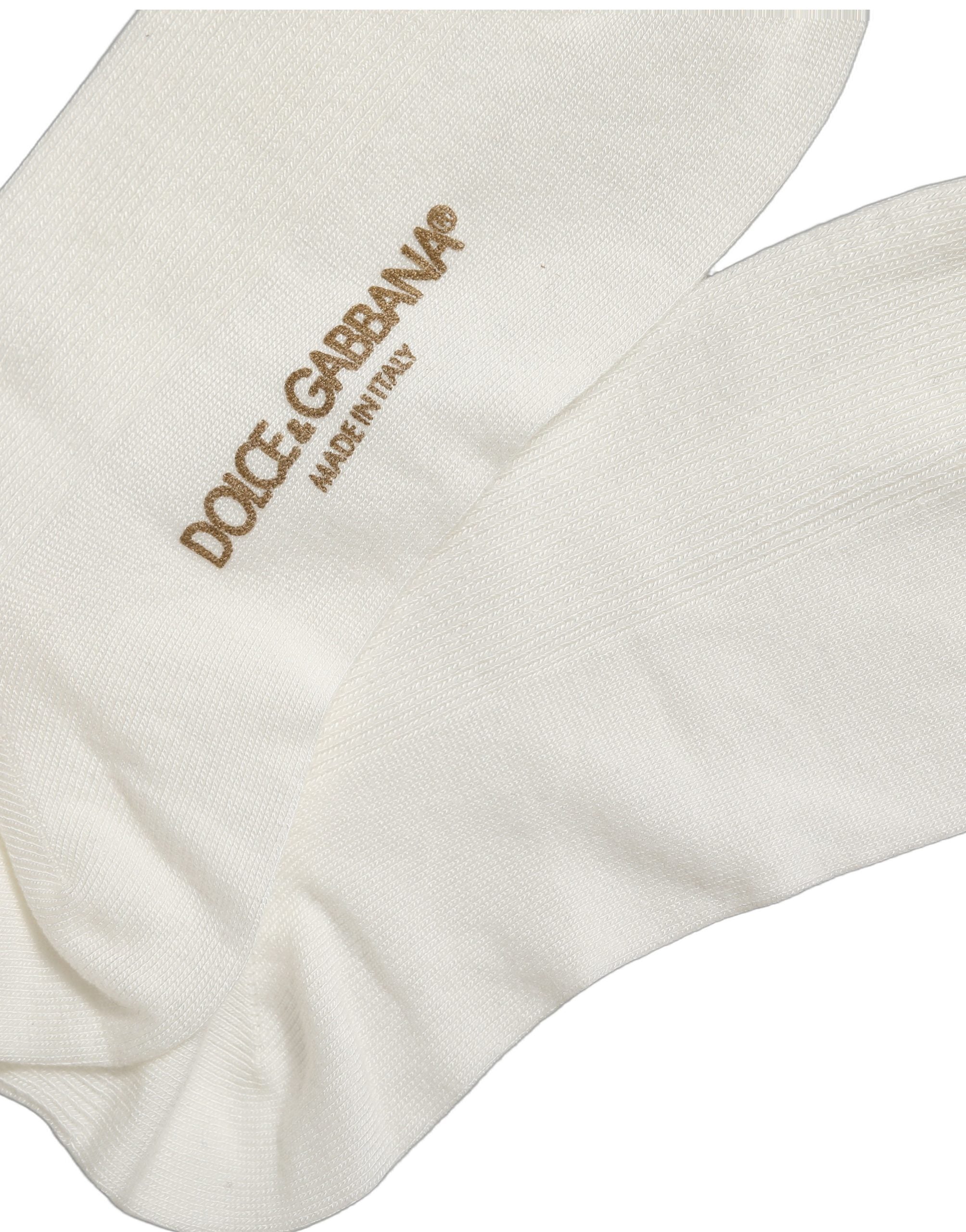 Dolce & Gabbana Dolce & Gabbana White Crown Embroidery Knee High Accessory Men's Socks