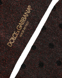 Dolce & Gabbana Dolce & Gabbana Brown Polka Dot Over The Calf Accessory Men's Socks