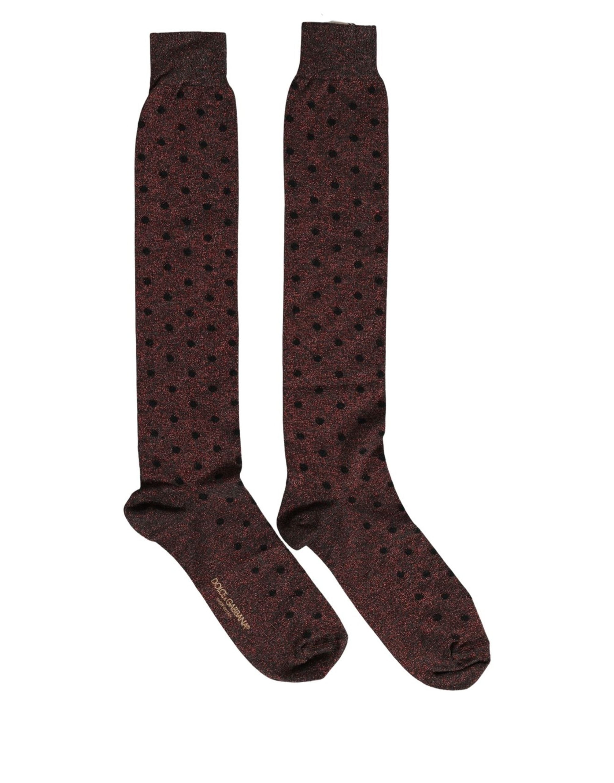 Dolce & Gabbana Dolce & Gabbana Brown Polka Dot Over The Calf Accessory Men's Socks