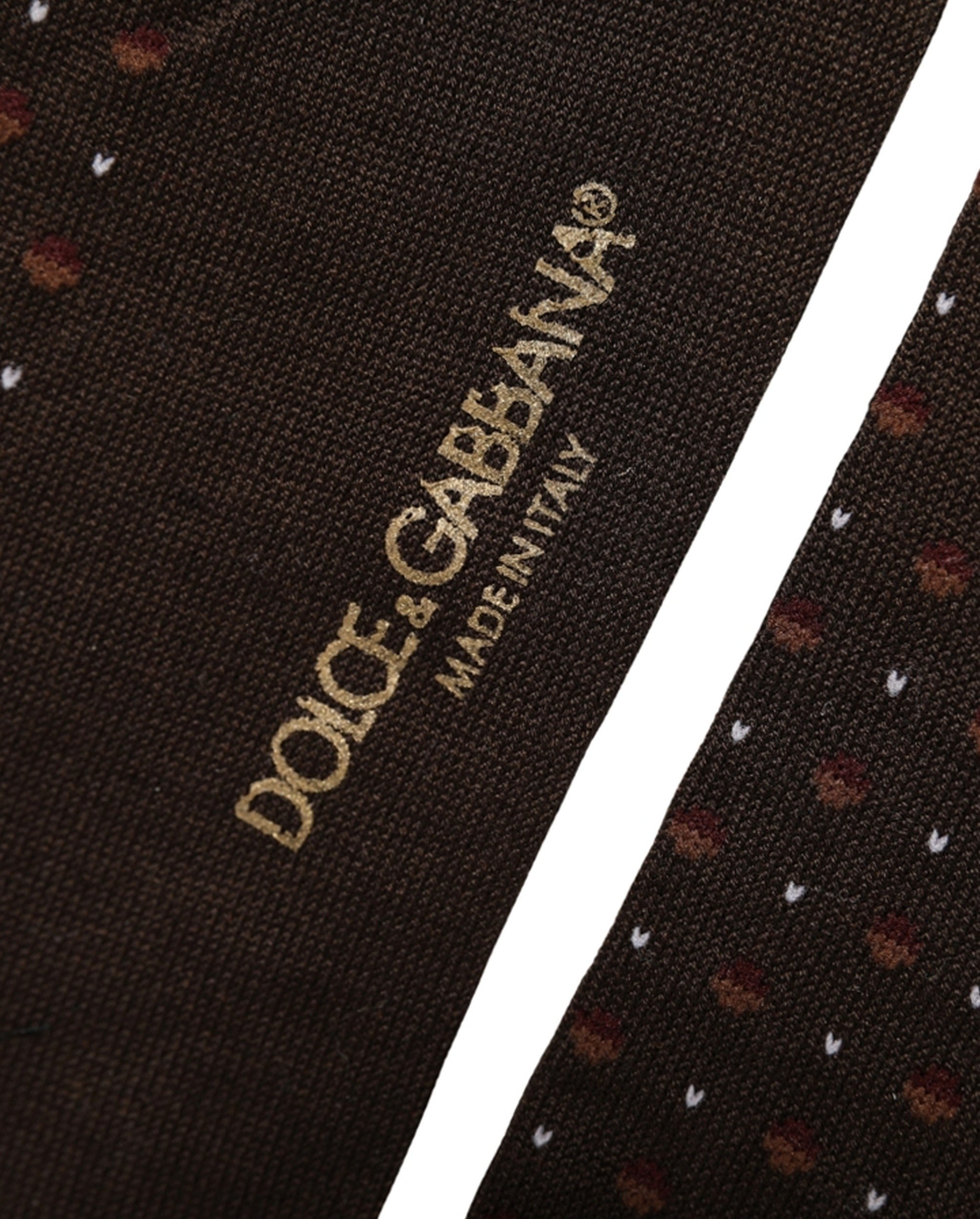 Dolce & Gabbana Dolce & Gabbana Burgundy Polka Dot Over The Calf Accessory Men's Socks